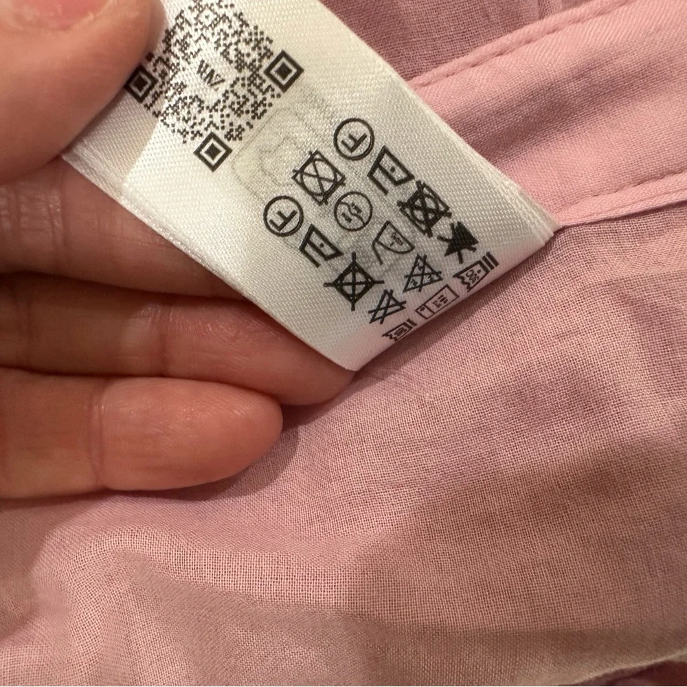 Zara ZW Collection Flared Cotton Midi Skirt Pink Pleated High Waist Flowy Large - Picture 5 of 8